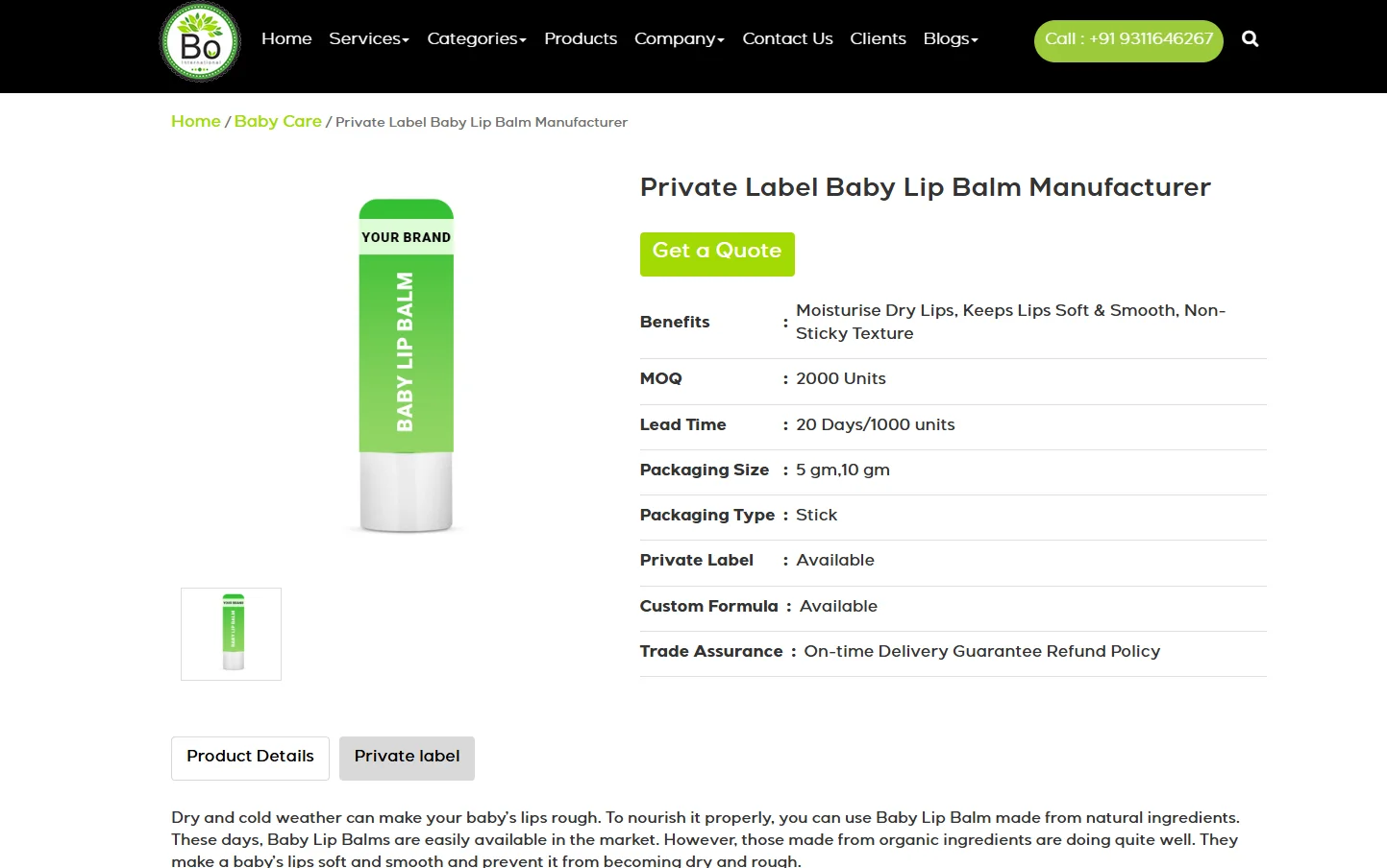 top 10 best lip balm manufacturer in india